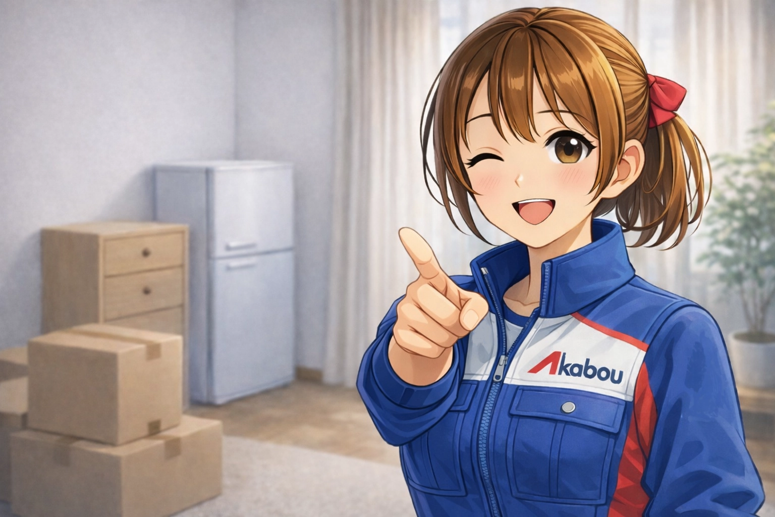 単身引越しミニ便を紹介する まなちゃん｜赤帽池崎運送店