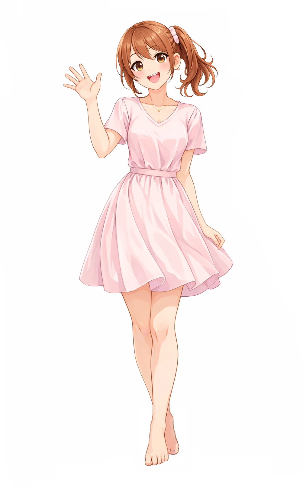 にこやかに立つ オリジナルキャラクターの まなちゃん｜赤帽池崎運送店