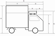 赤帽車外形サイズ(側面図)